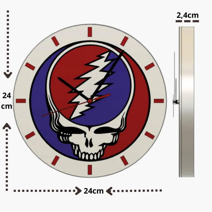 grateful dead   wall clock   gift   holiday   home