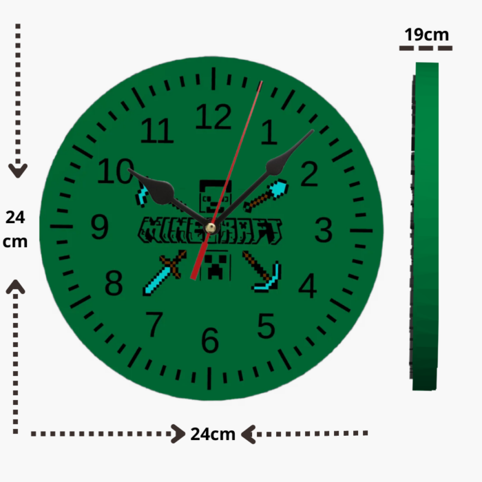 horloge minecraft horloge murale cadeau fête maison