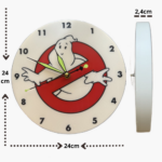 reloj de pared con el logo de los cazafantasmas