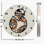 bb8 star wars   easter   clock   wall clock   gift   holiday   home