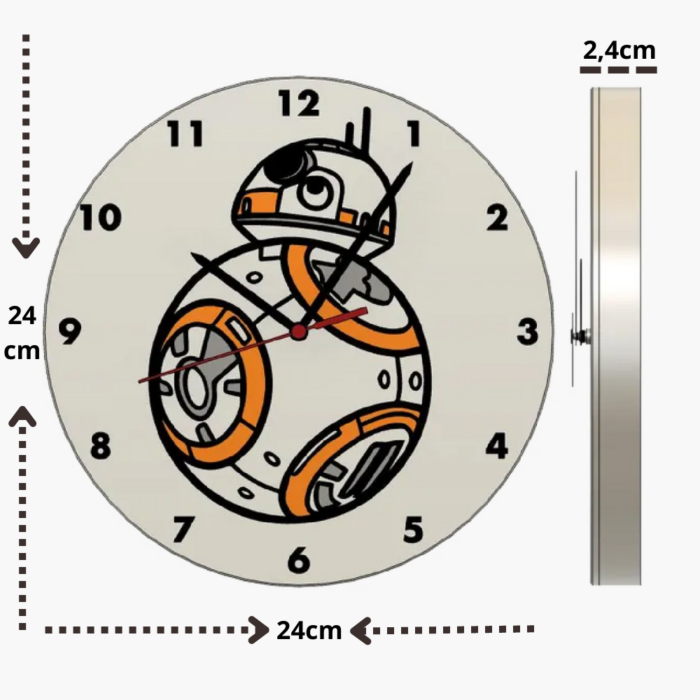 bb8 star wars   pâques   horloge   horloge murale   cadeau   vacances   maison