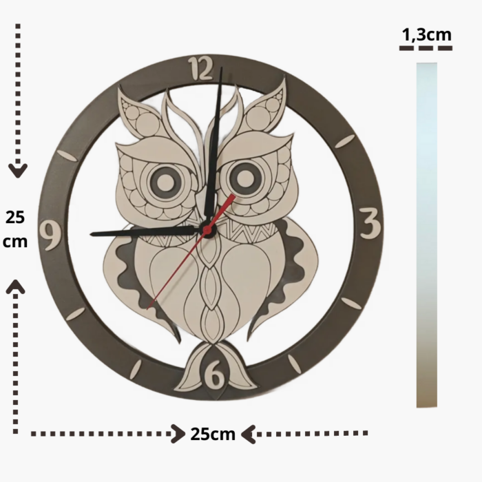 horloge murale cadeau mécanisme hibou