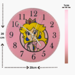 relógio de parede presente mecanismo princess peach