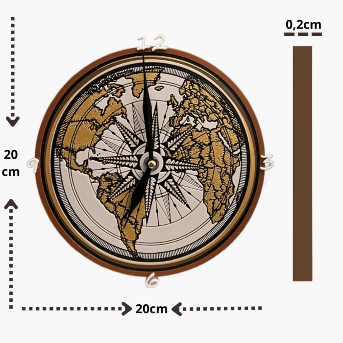 reloj de pared mapa antiguo hueforge