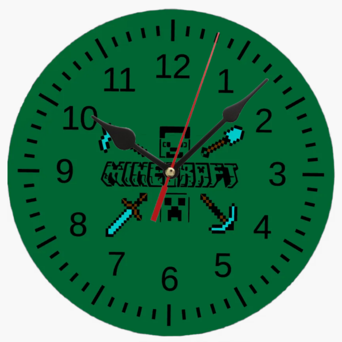 minecraft clock wall clock gift holiday home