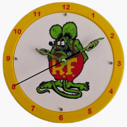 carátula del reloj de pared rat fink