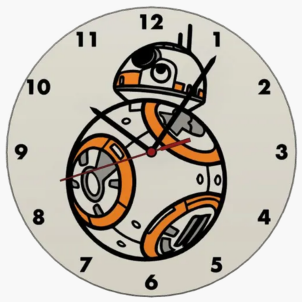 bb8 star wars   pasqua   orologio   orologio da parete   regalo   vacanza   casa