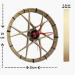 horloge murale en forme de disque de roue-taille