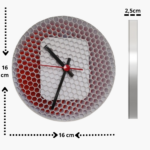 Relógio de parede com enchimento hexagonal