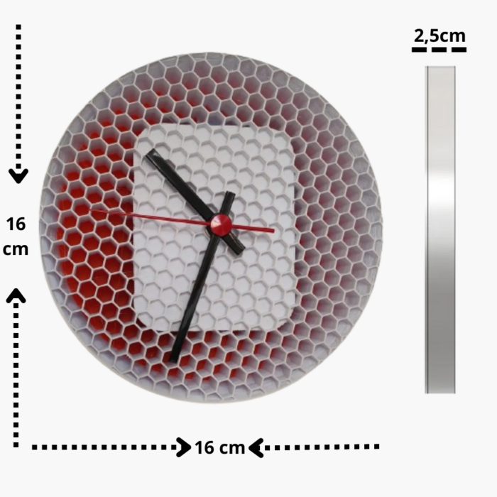 Wall clock with hexagonal filling