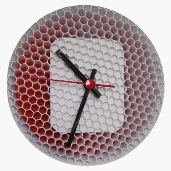 Wall clock with hexagonal filling