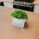 Square plant pot with stand